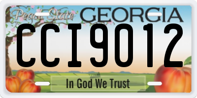 GA license plate CCI9012