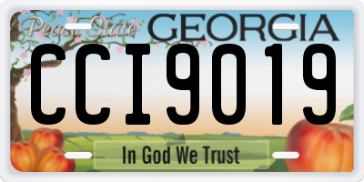 GA license plate CCI9019
