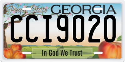 GA license plate CCI9020