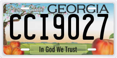 GA license plate CCI9027