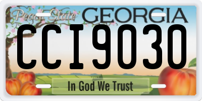 GA license plate CCI9030