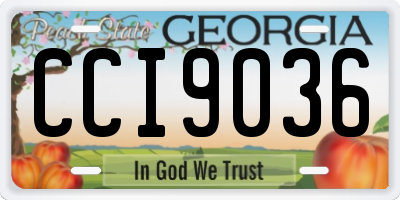 GA license plate CCI9036