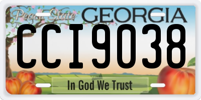GA license plate CCI9038