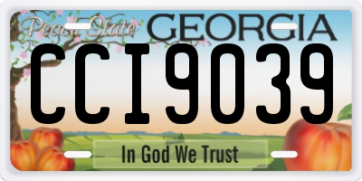 GA license plate CCI9039