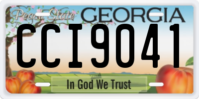 GA license plate CCI9041