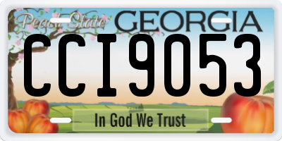 GA license plate CCI9053