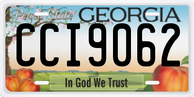 GA license plate CCI9062