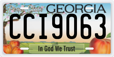 GA license plate CCI9063