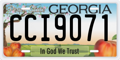 GA license plate CCI9071