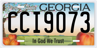 GA license plate CCI9073