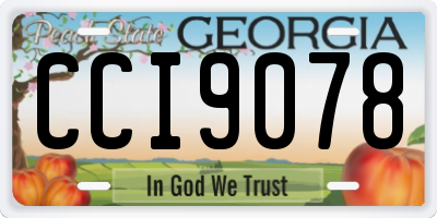 GA license plate CCI9078