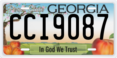 GA license plate CCI9087