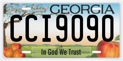 GA license plate CCI9090