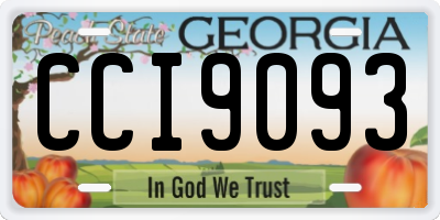 GA license plate CCI9093