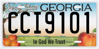 GA license plate CCI9101