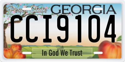 GA license plate CCI9104