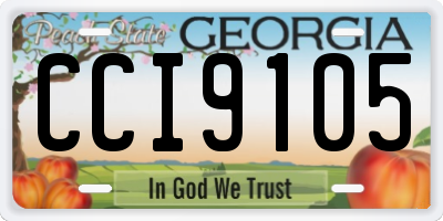 GA license plate CCI9105
