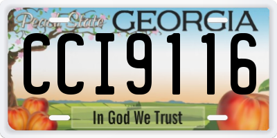 GA license plate CCI9116