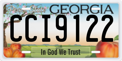 GA license plate CCI9122
