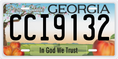 GA license plate CCI9132