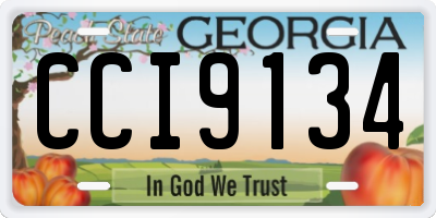 GA license plate CCI9134