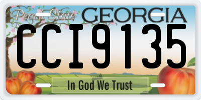 GA license plate CCI9135