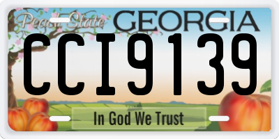 GA license plate CCI9139