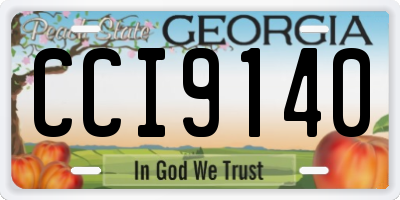 GA license plate CCI9140