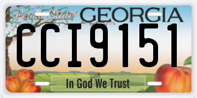 GA license plate CCI9151