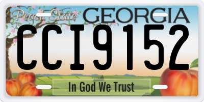 GA license plate CCI9152