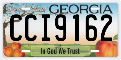 GA license plate CCI9162