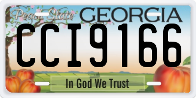 GA license plate CCI9166