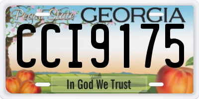 GA license plate CCI9175