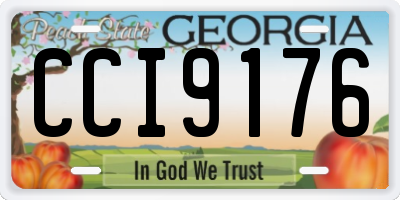 GA license plate CCI9176