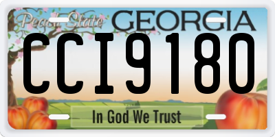 GA license plate CCI9180