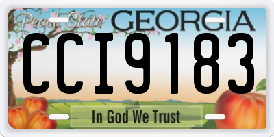 GA license plate CCI9183
