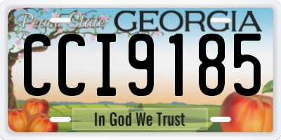 GA license plate CCI9185