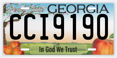 GA license plate CCI9190