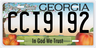 GA license plate CCI9192