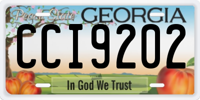 GA license plate CCI9202