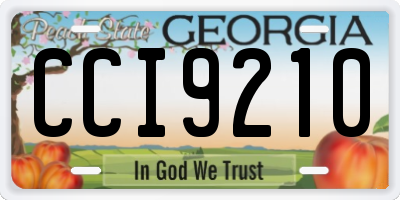 GA license plate CCI9210