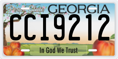 GA license plate CCI9212