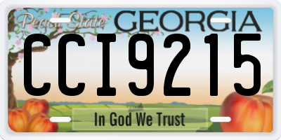 GA license plate CCI9215