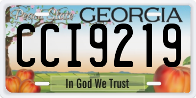 GA license plate CCI9219