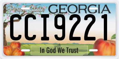 GA license plate CCI9221