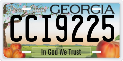GA license plate CCI9225