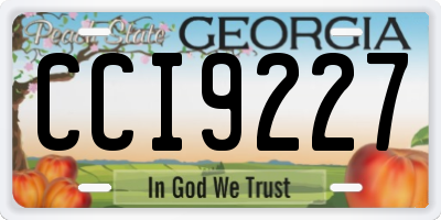 GA license plate CCI9227