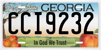 GA license plate CCI9232
