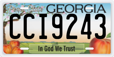 GA license plate CCI9243