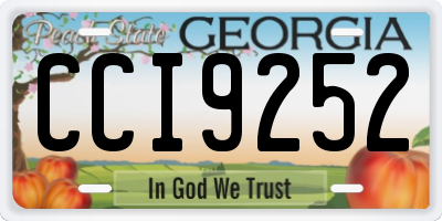 GA license plate CCI9252